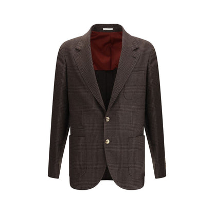 Brunello Cucinelli Prince of Wales Wool Blazer