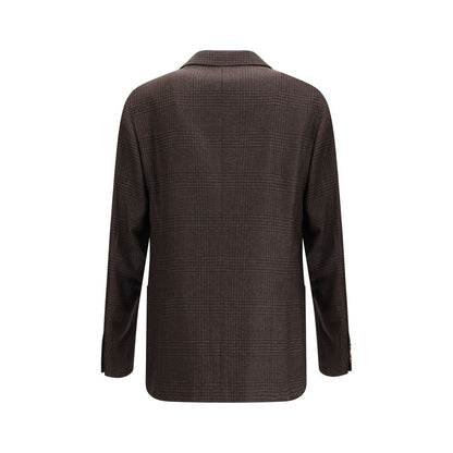 Brunello Cucinelli Prince of Wales Wool Blazer