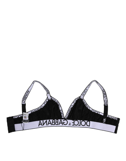 Dolce & Gabbana Black Polyester Soft Cup Brassiere Underwear