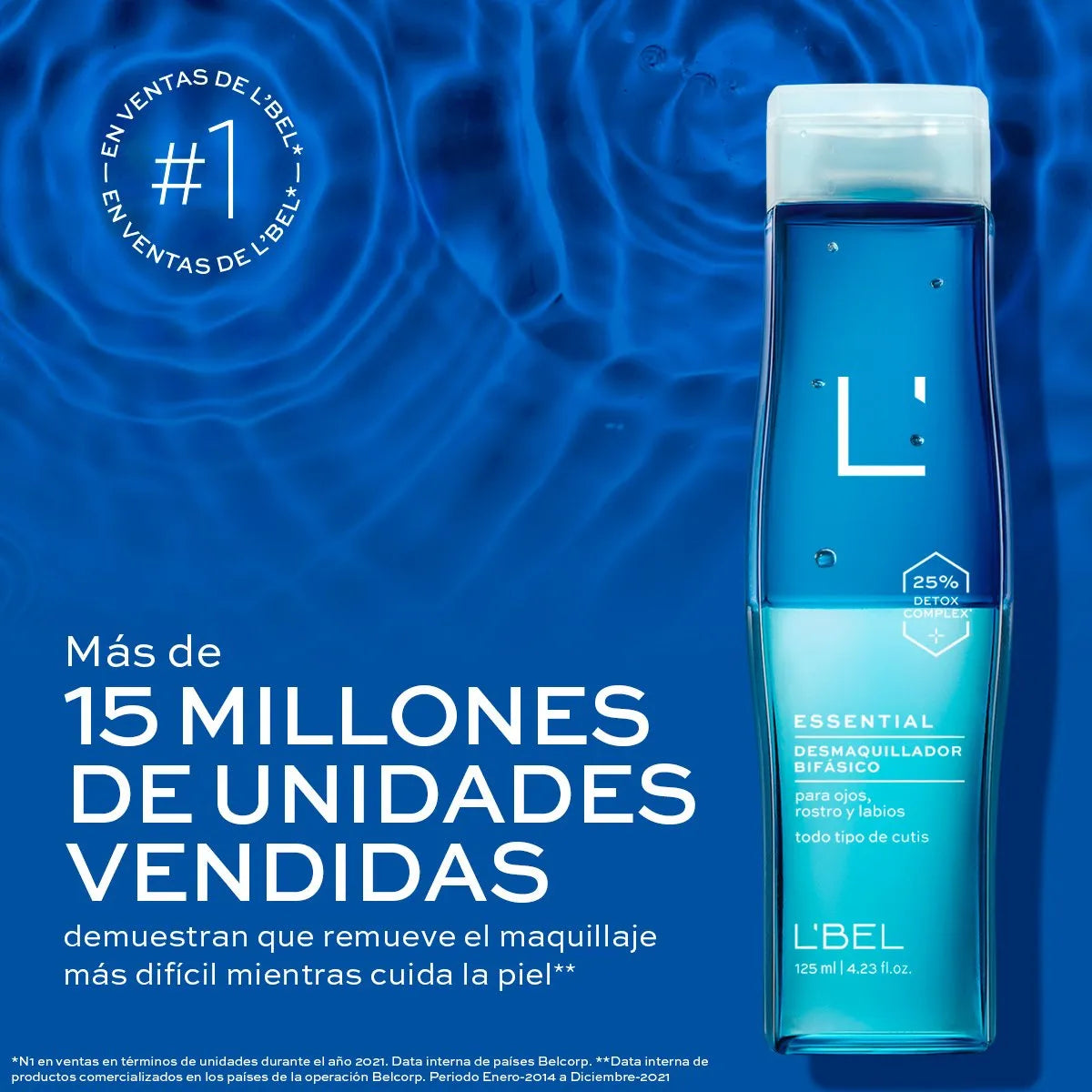 Loción Desmaquillante Bifásica Remueve Maquillaje a Prueba de Agua 125 ml