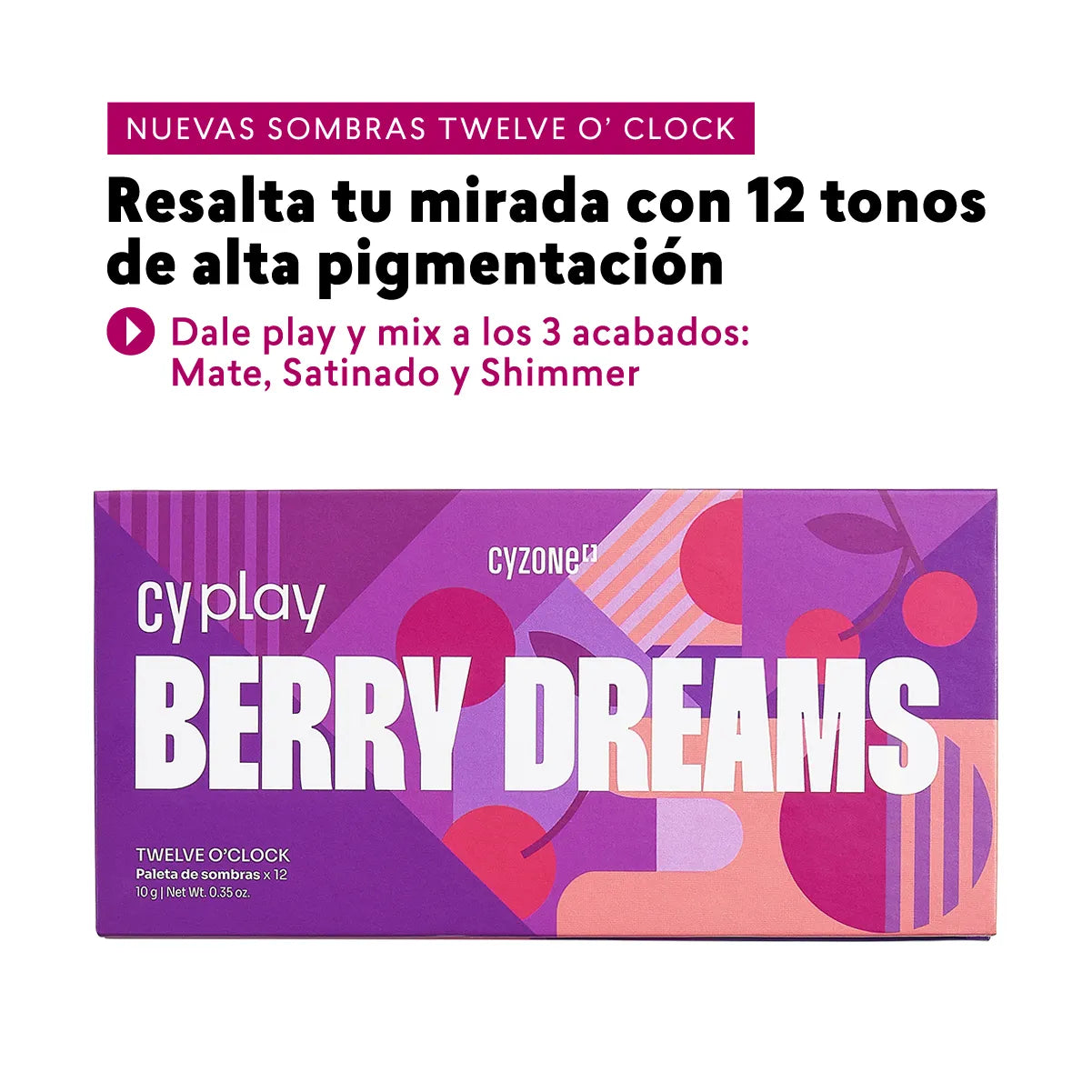 Paleta de Sombras Twelve O'Clock CyPlay, 10 g