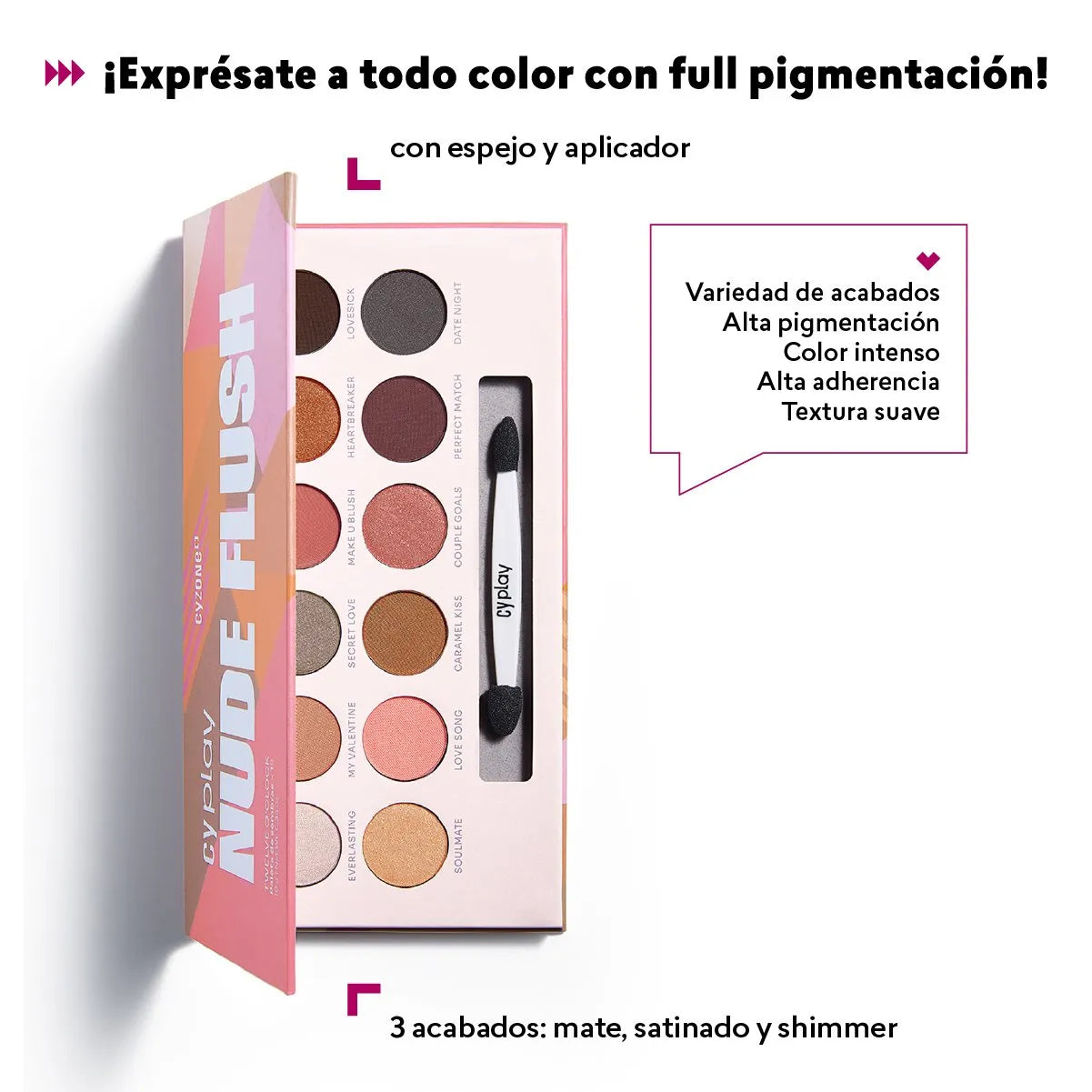 Paleta de Sombras Twelve O'Clock CyPlay, 10 g